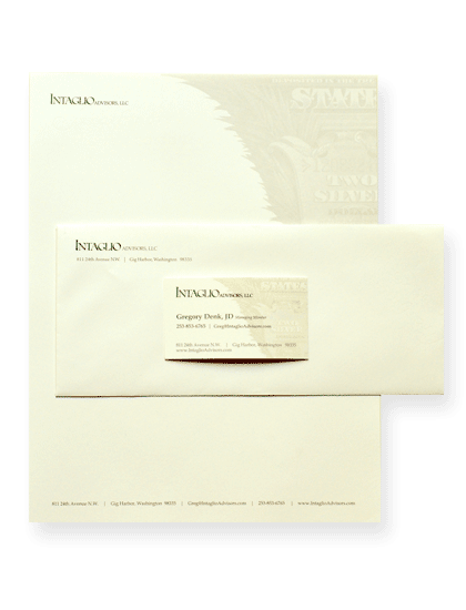 Intaglio Letterhead, Envelope and Business Card